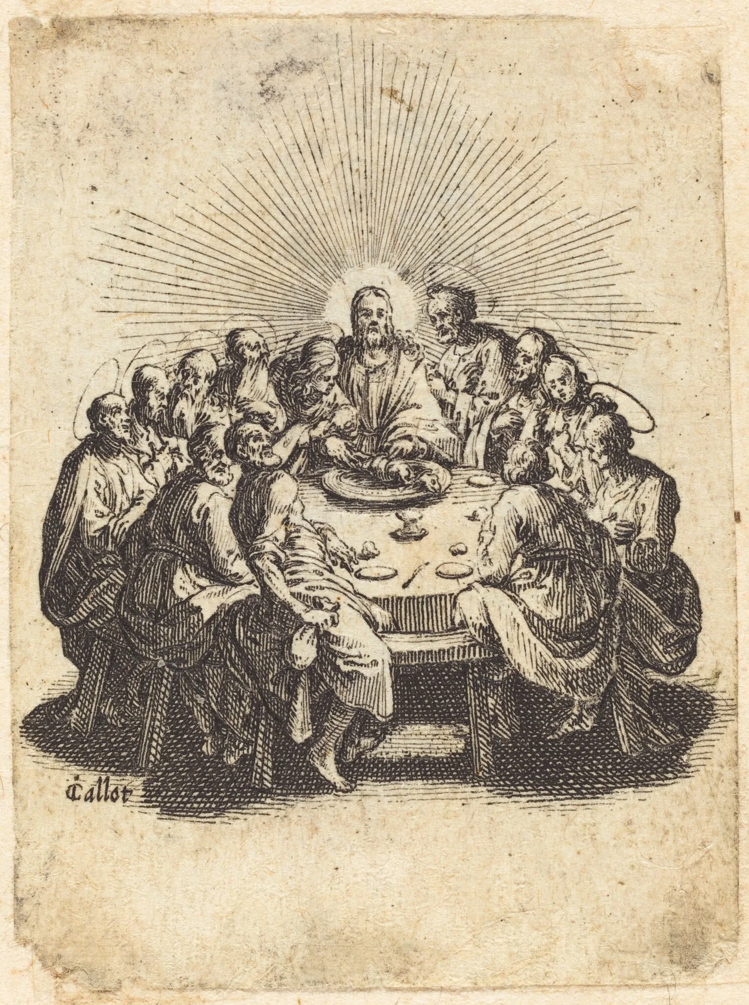 The Last Supper, by Jacques Callot, ink, 1618
