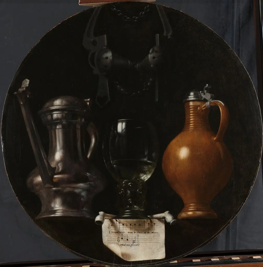 Emblematic Still Life with Flagon, Glass, Jug and Bridle