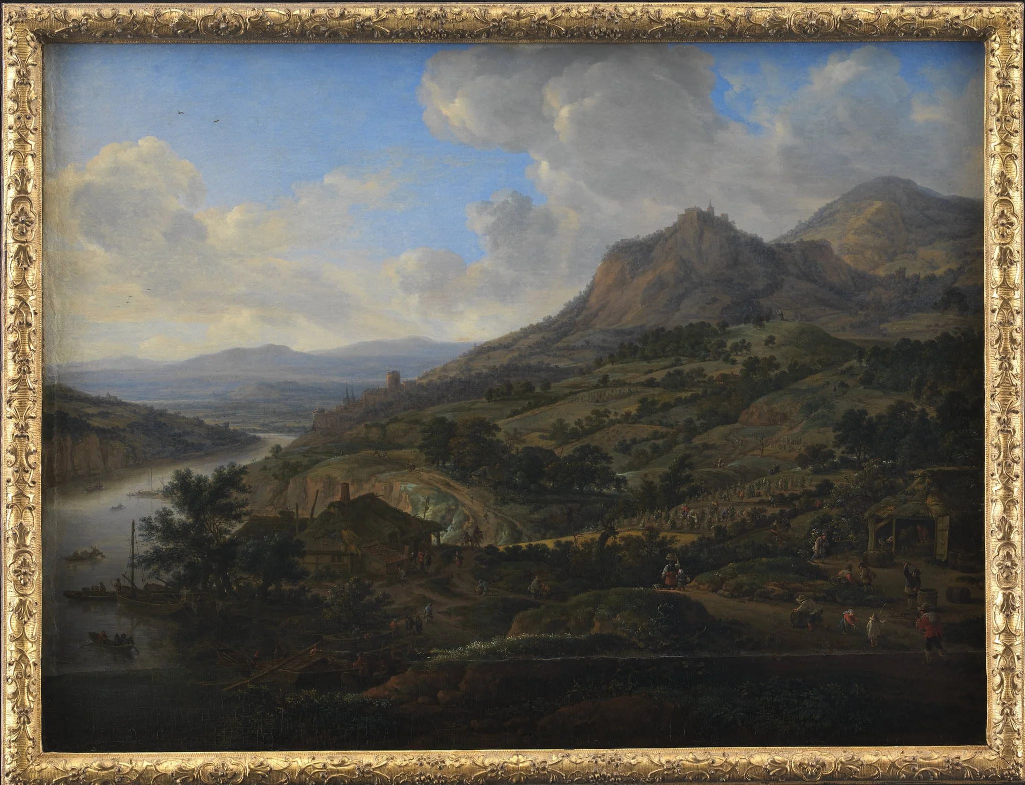Wine Harvest at the Rhine, by Unknown, 1659