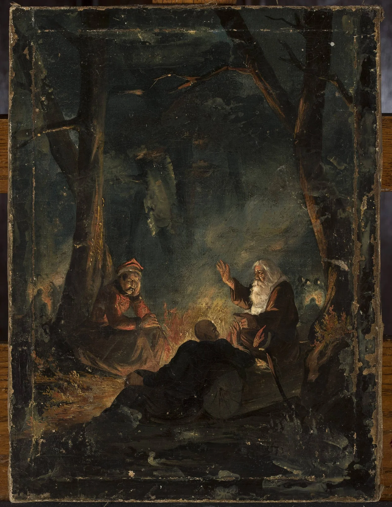 Rzewuski, priest Marek and Pułaski in the Niepołomice Forest, by Ignacy Gierdziejewski, oil, 1850
