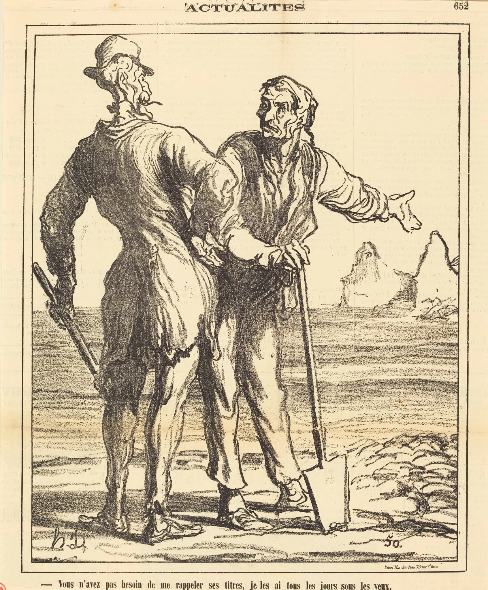 Vous n'avez pas besoin de me rappeler ses titres..., by Honoré Daumier, 1871