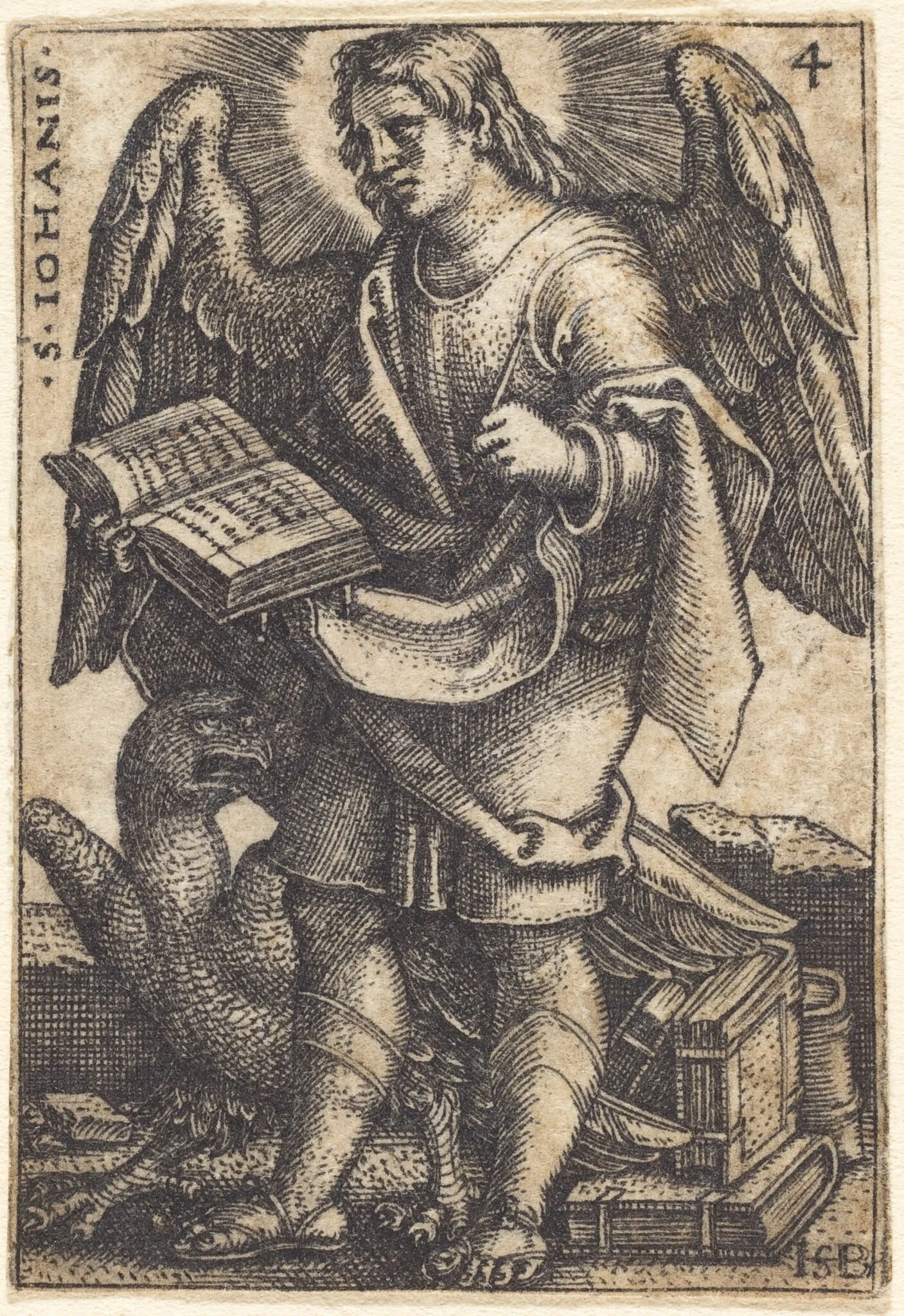 Saint John, by Sebald Beham, ink, 1541