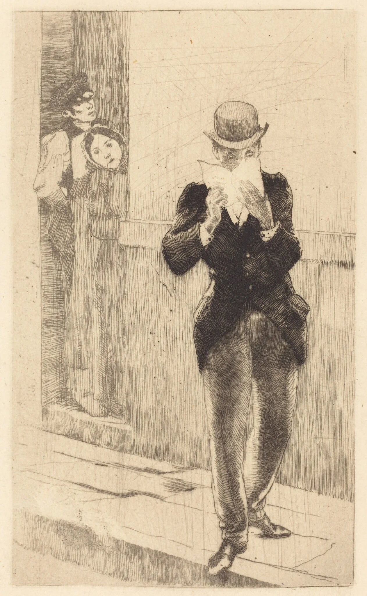 The Letter to Madame Henry (La lettre à Madame Henry), by Paul-Albert Besnard, ink, 1885