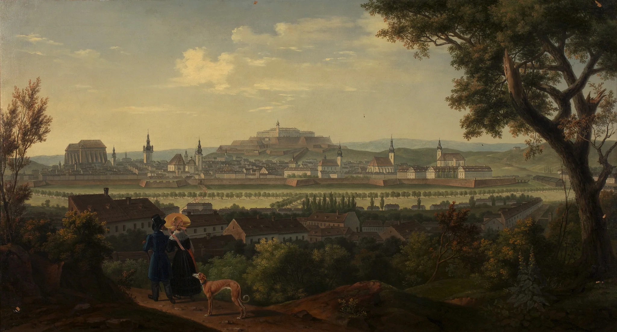 Brünn mit Spielberg, by Alois von Saar, oil, 1829