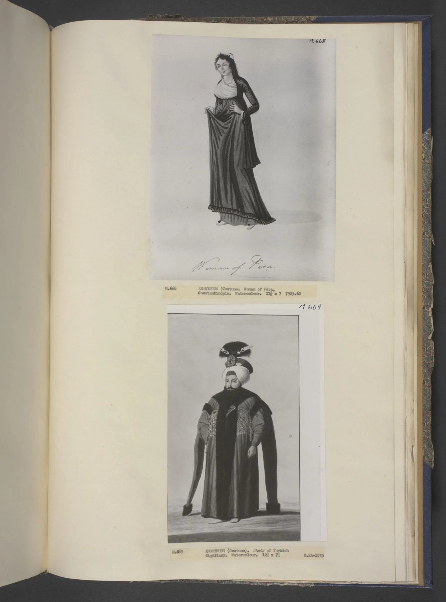 Drawings of Costumes, by Unknown, 1750