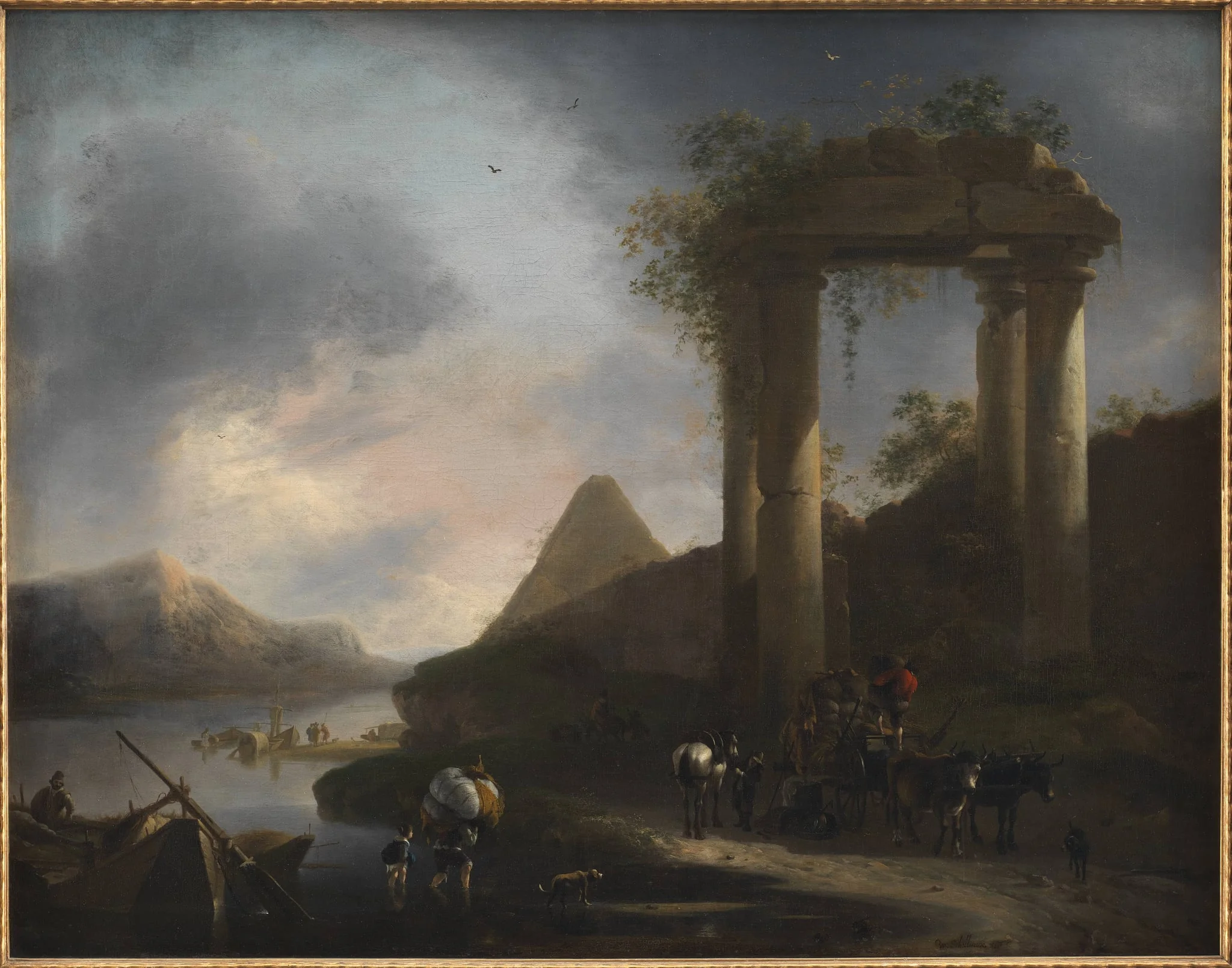 Italian Landscape with Classical Ruins, by Unknown, unspecified, 1660