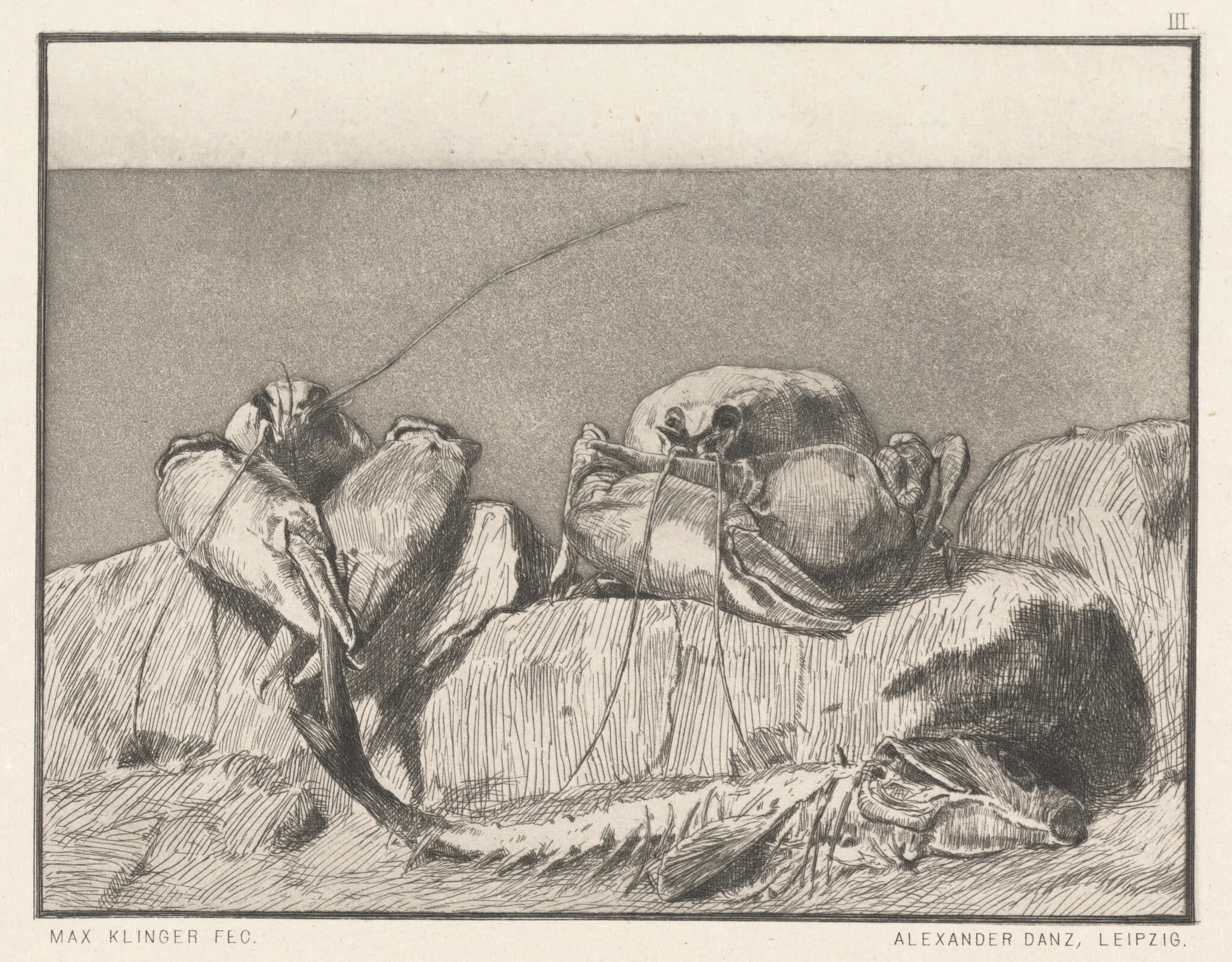 Siesta I: pl.3, by Max Klinger, ink, 1879