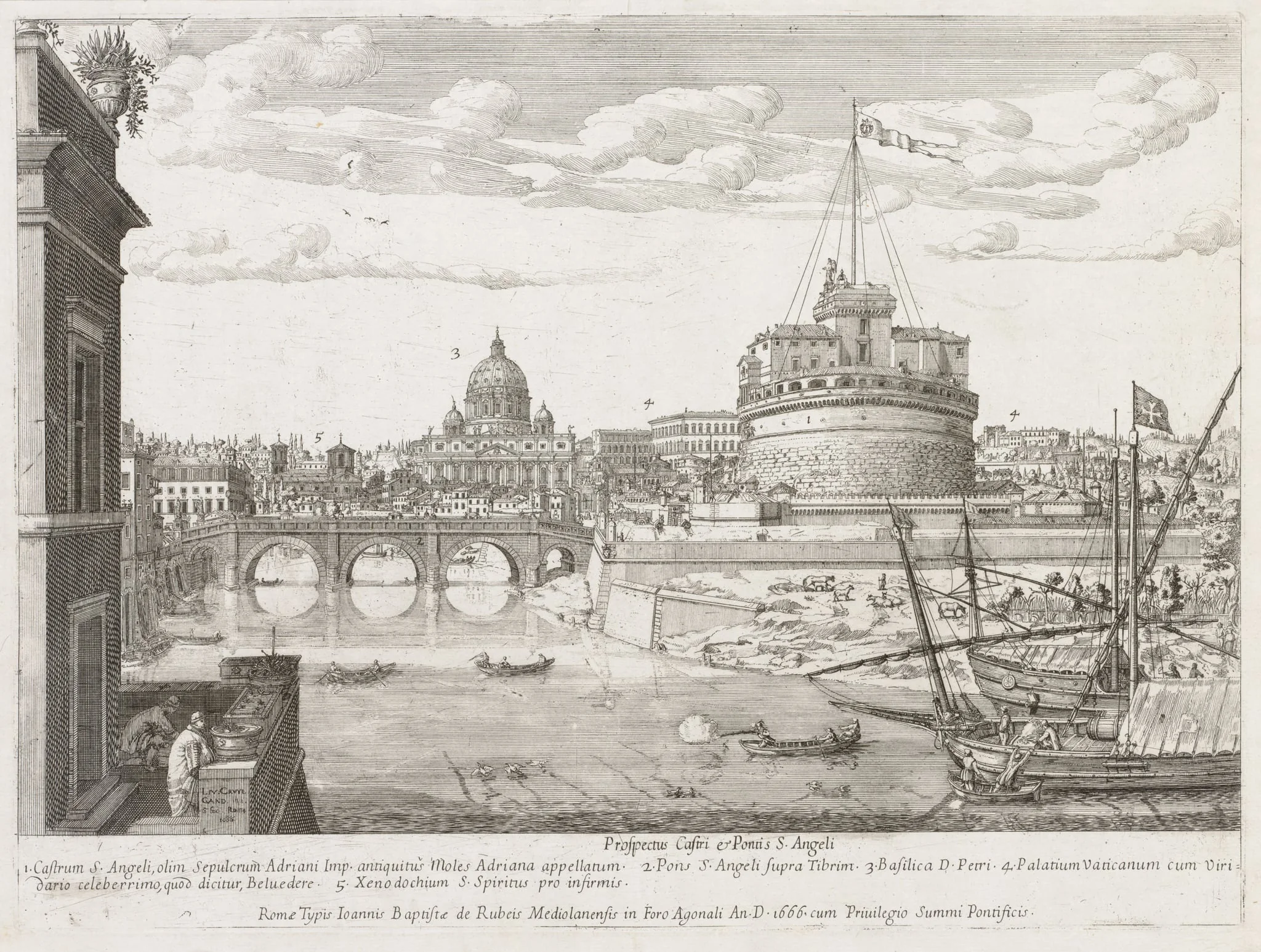 St. Angelo from "Prospectus Locurum Urbis Romae Insign[ium], by Lievin Cruyl, 1666