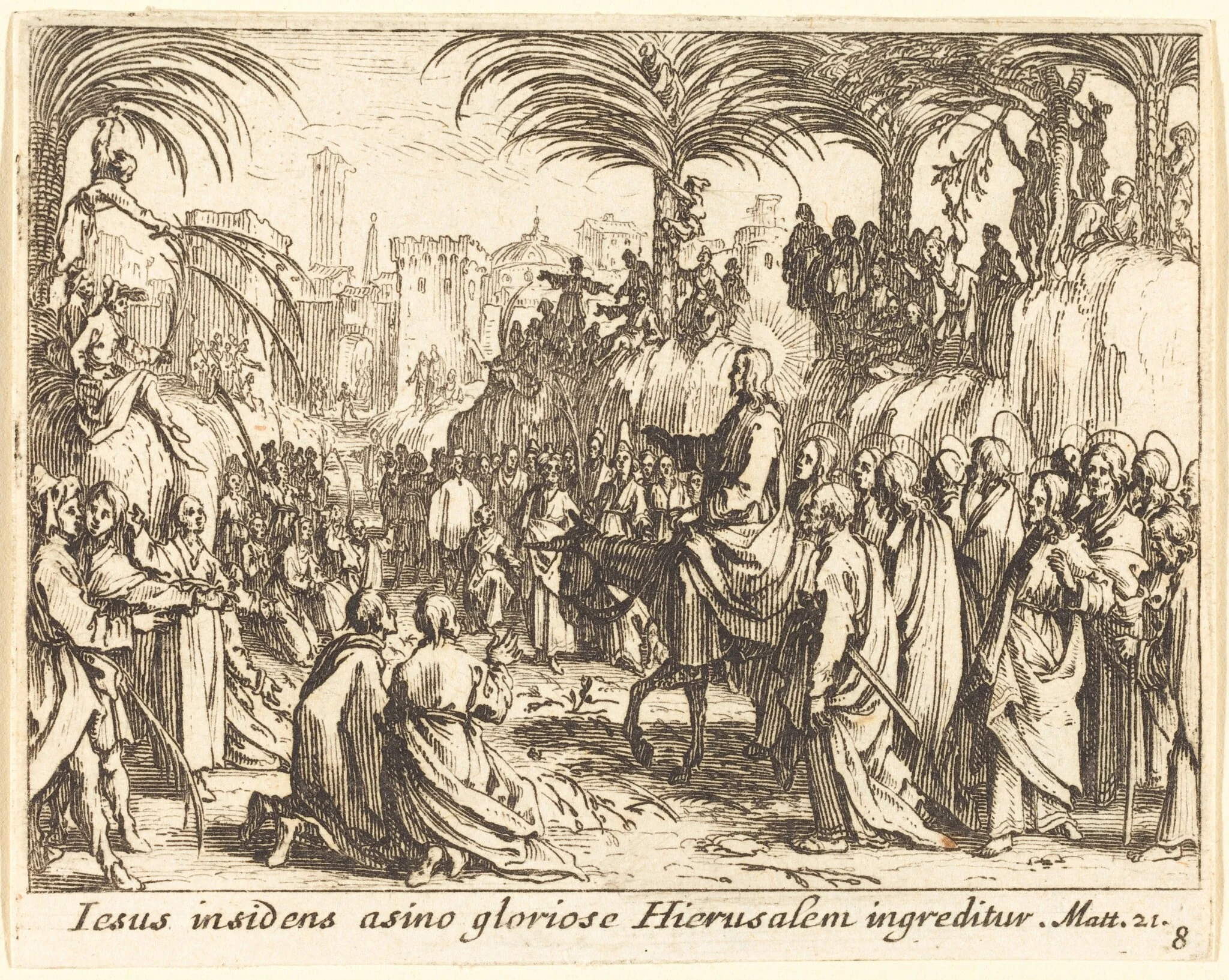 The Entry into Jerusalem, by Jacques Callot, ink, 1635