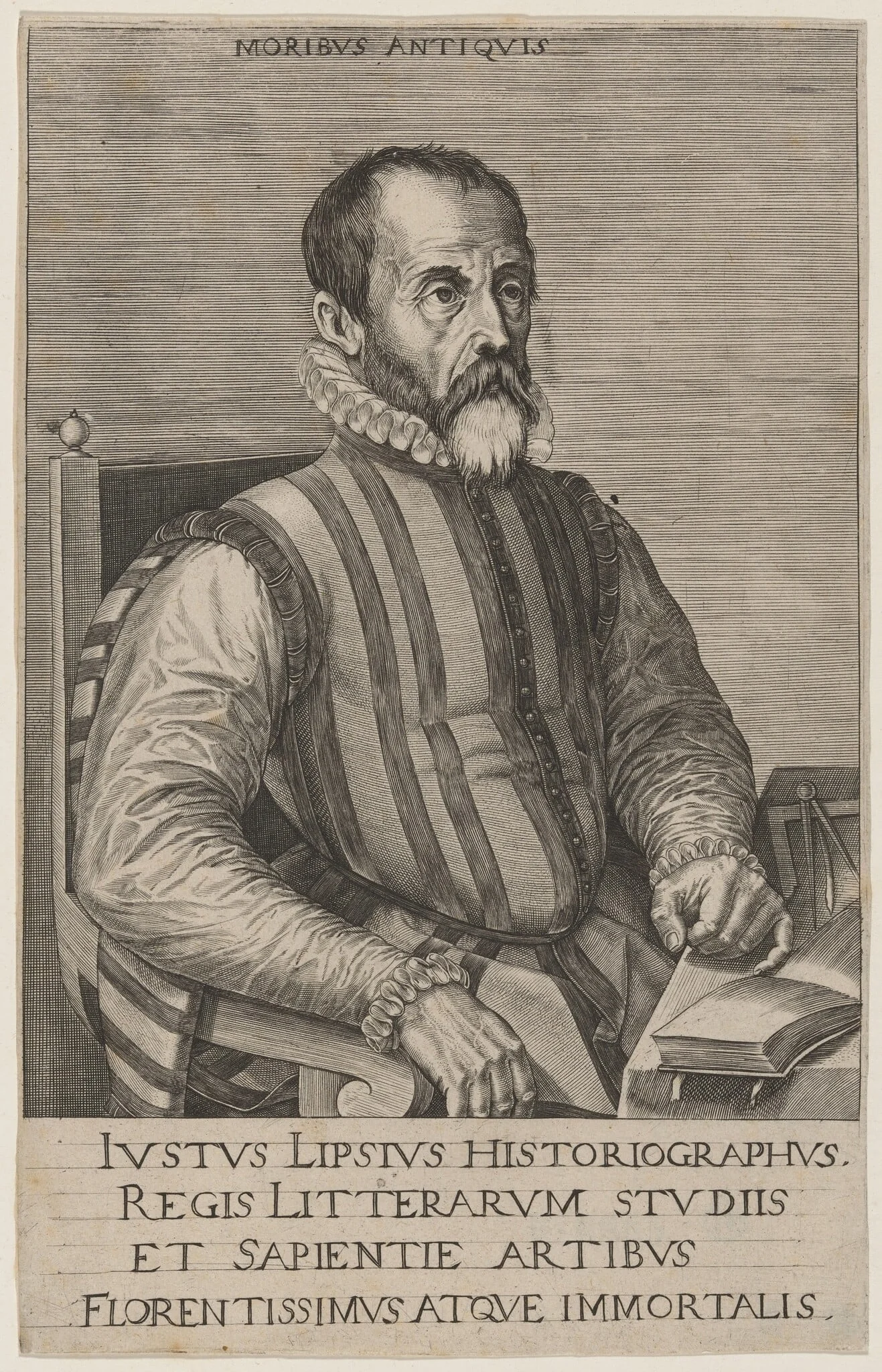 Justus Lipsius, Historian, by Unknown 19th Century, ink, 1850