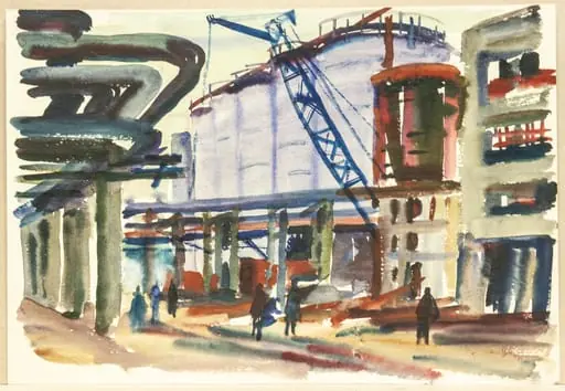 Peisaj industrial la uzina de alumină