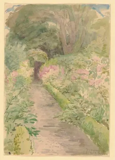 Sketch of the garden at Gwaynynog