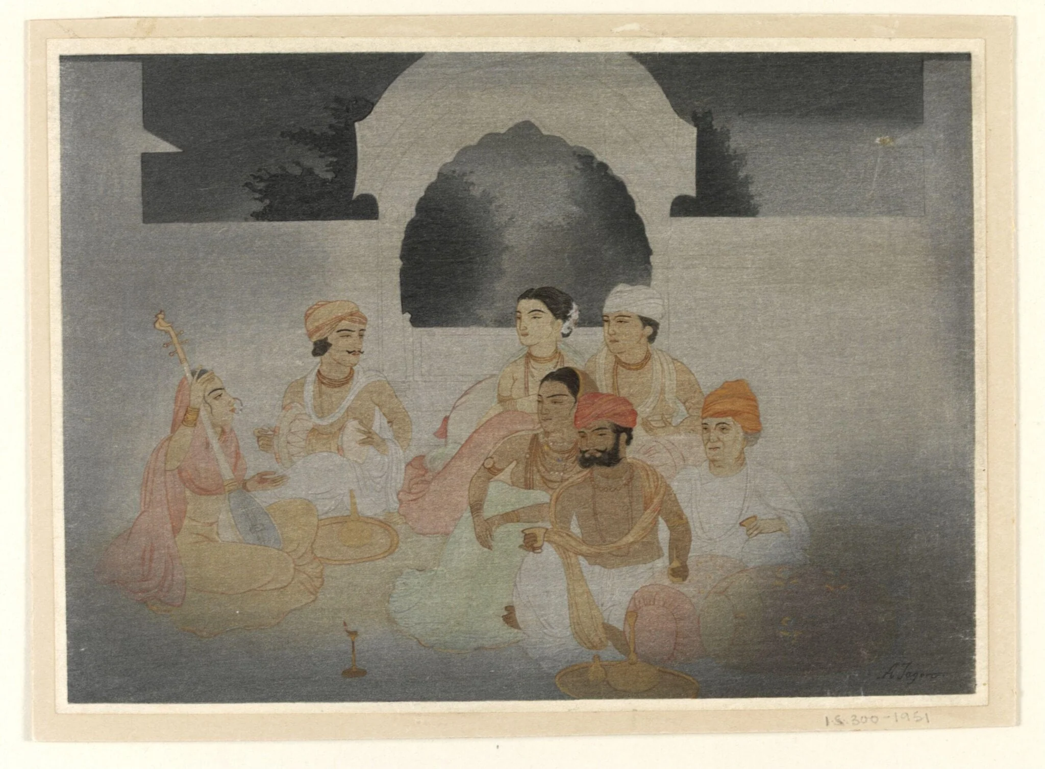 A Moonlight Music Party, by Abanindranath Tagore, 1900