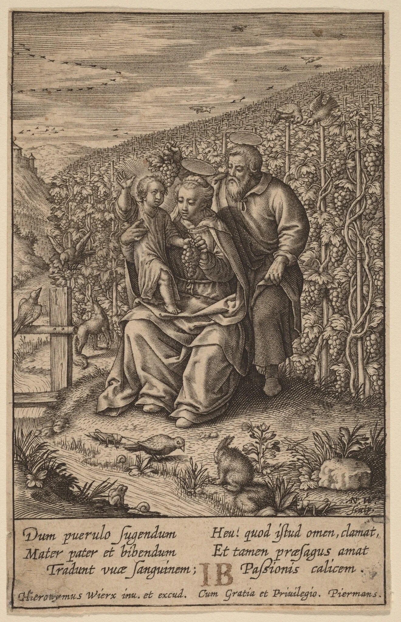 Dum pierulo fugendum ..., by Hieronymus Wierix, ink, 1586