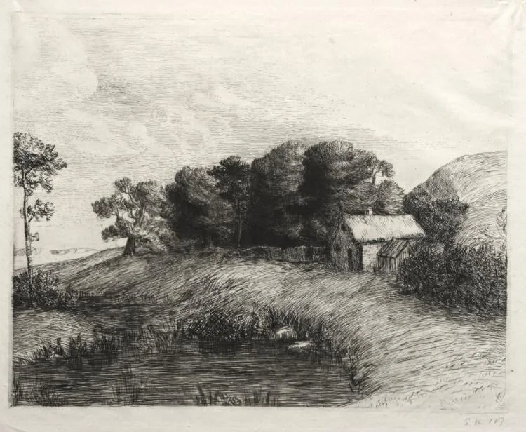 Landscape with a Pond, by Alphonse Legros, 1884