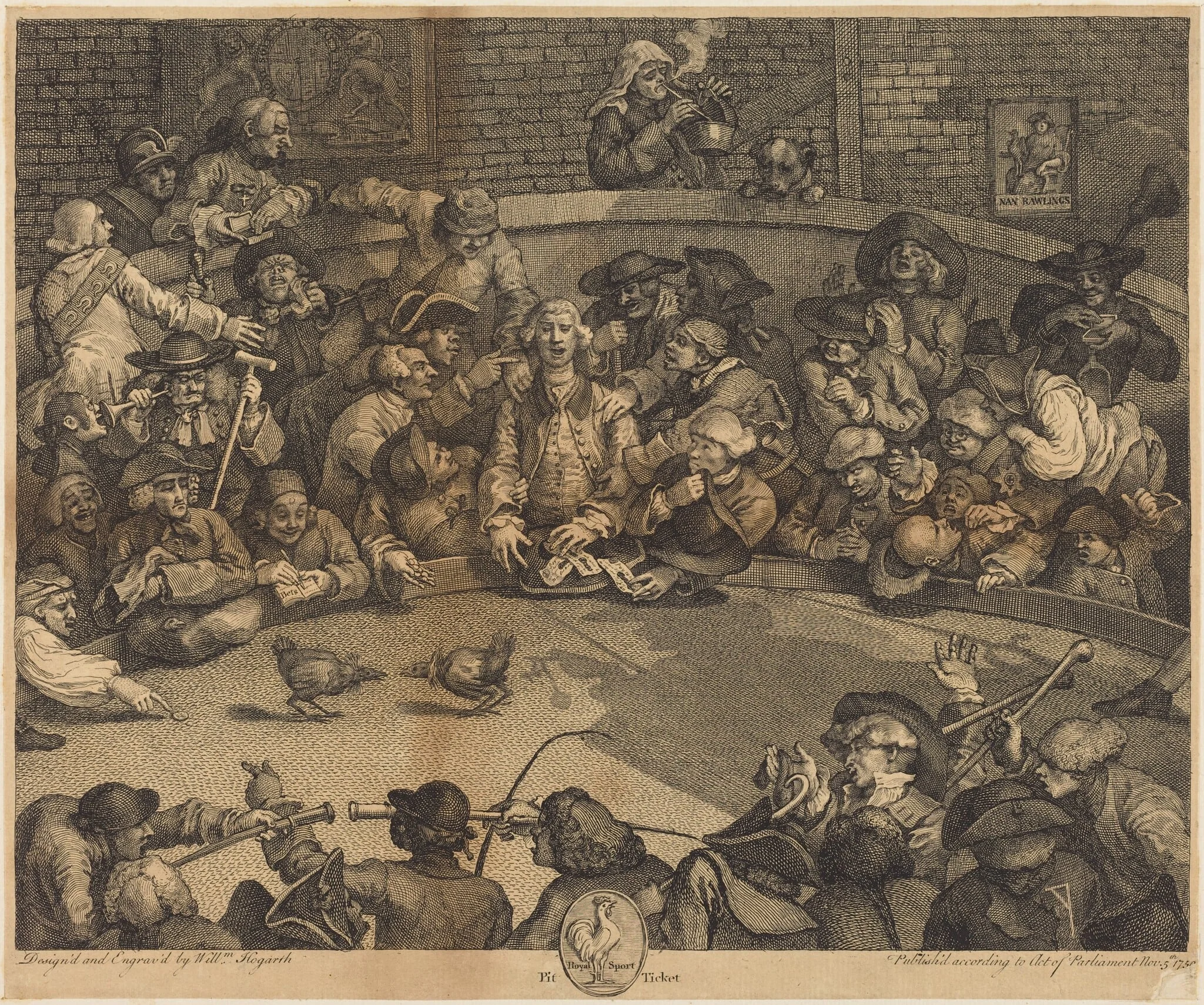 The Cockpit, by William Hogarth, ink, 1759