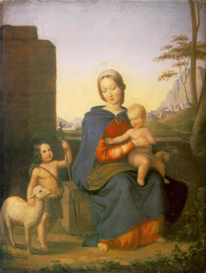 Madonna with the Infant Christ and the Infant Saint John, by Gábor Melegh, oil, 1827