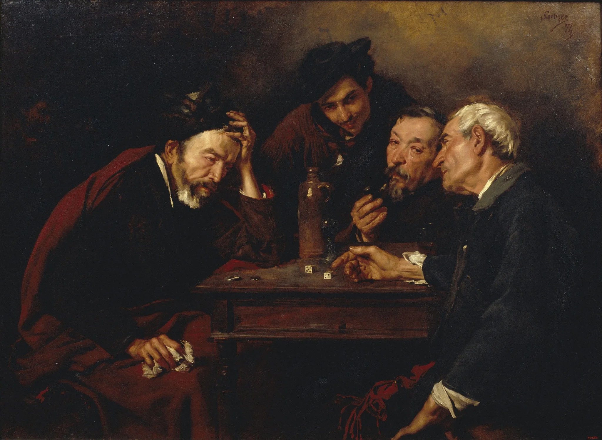 The Dice Players, by Simó Gómez, oil, 1874