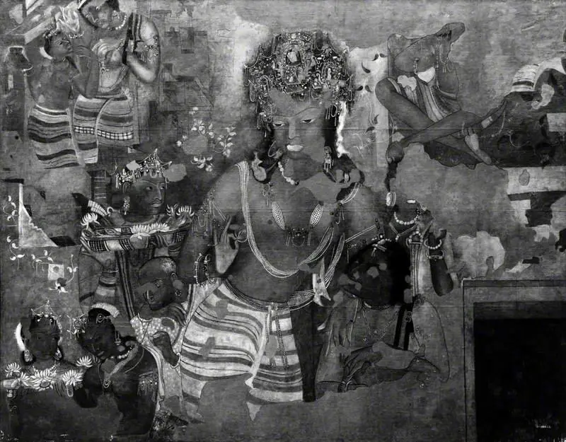 Copy of Painting inside the Caves of Ajanta (cave 1)