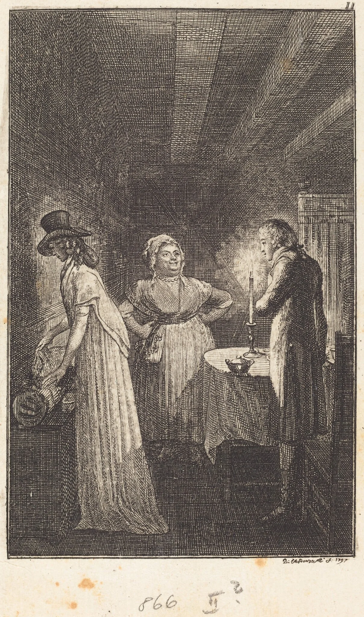 The Voyage to Paris, by Daniel Nikolaus Chodowiecki, ink, 1798