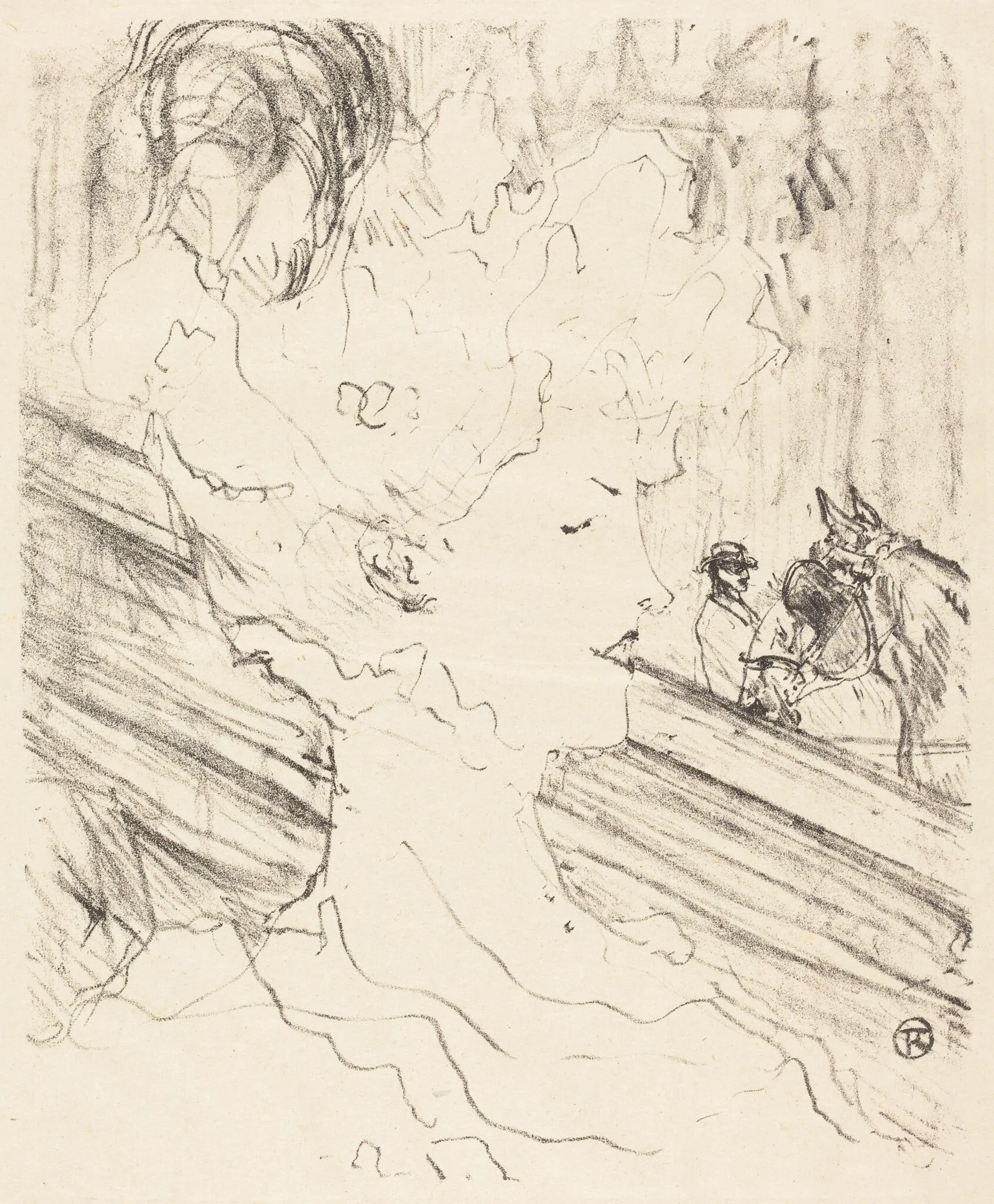 Emilienne d'Alençon, by Henri de Toulouse-Lautrec, ink, 1896