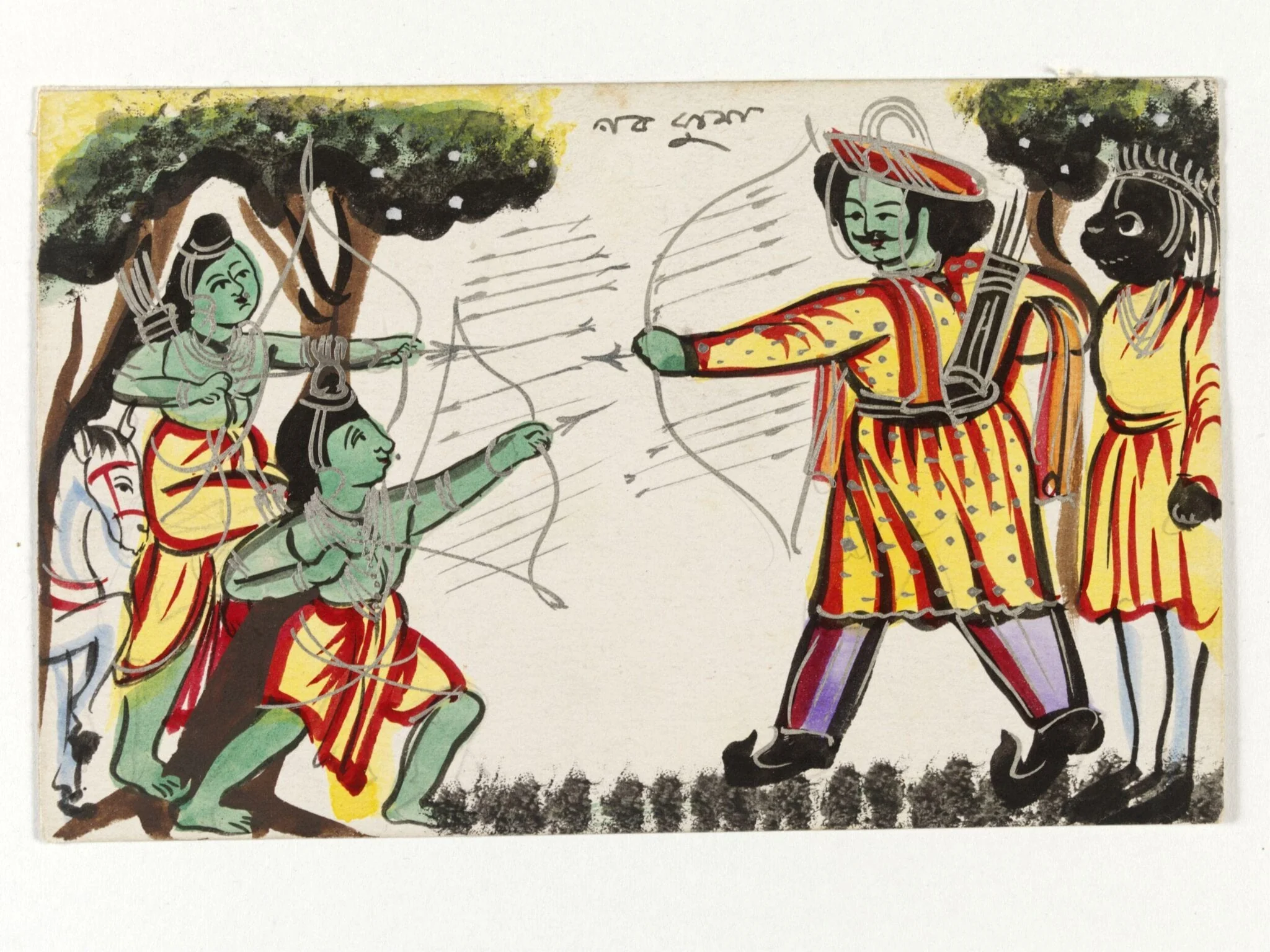 Lava, Kusha and Hanuman, by Unknown, paint, 1890