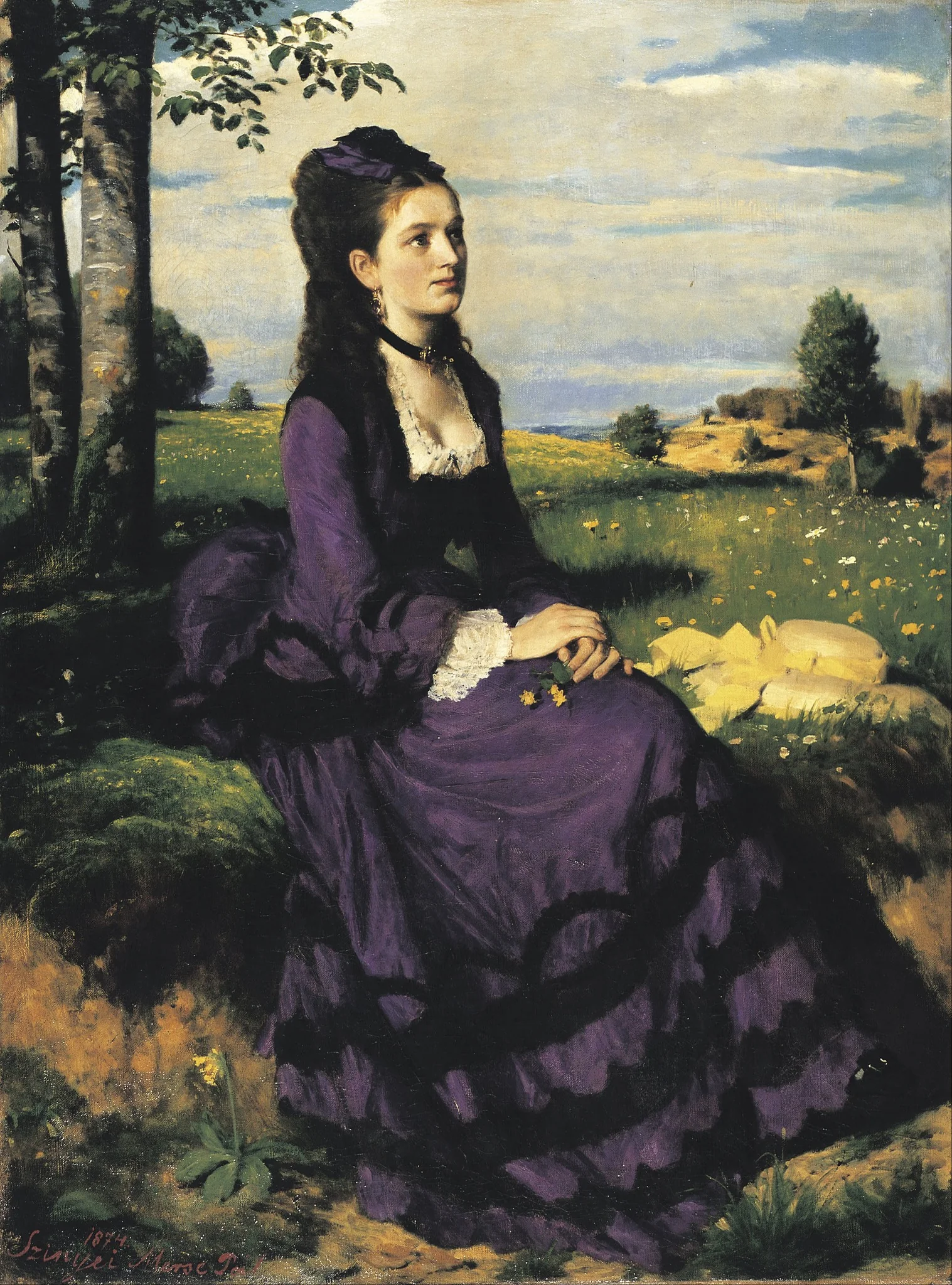 Lady in Violet, by Pál Szinyei Merse, oil, 1874