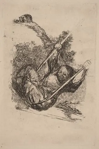 Old Woman on a Swing