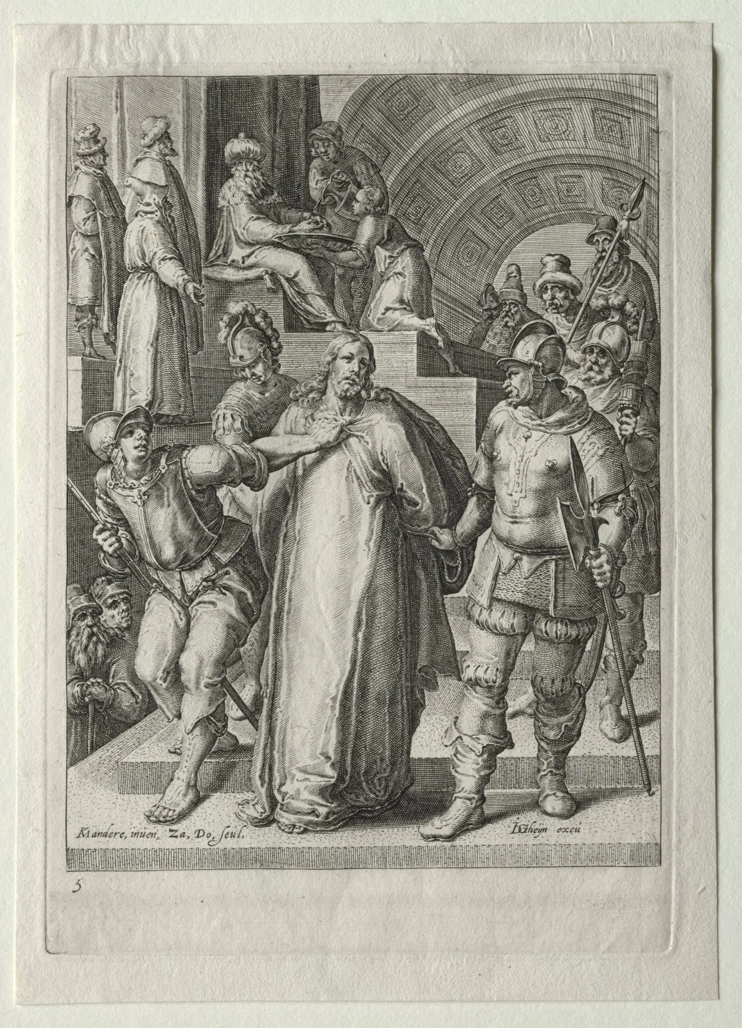 Passion Set:  Christ before Pilate, by Zacharias Dolendo, 1597