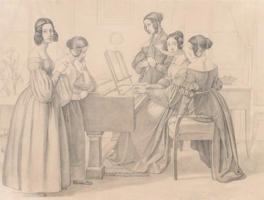 Musicale at the Prellers', by Friedrich Preller, 1838