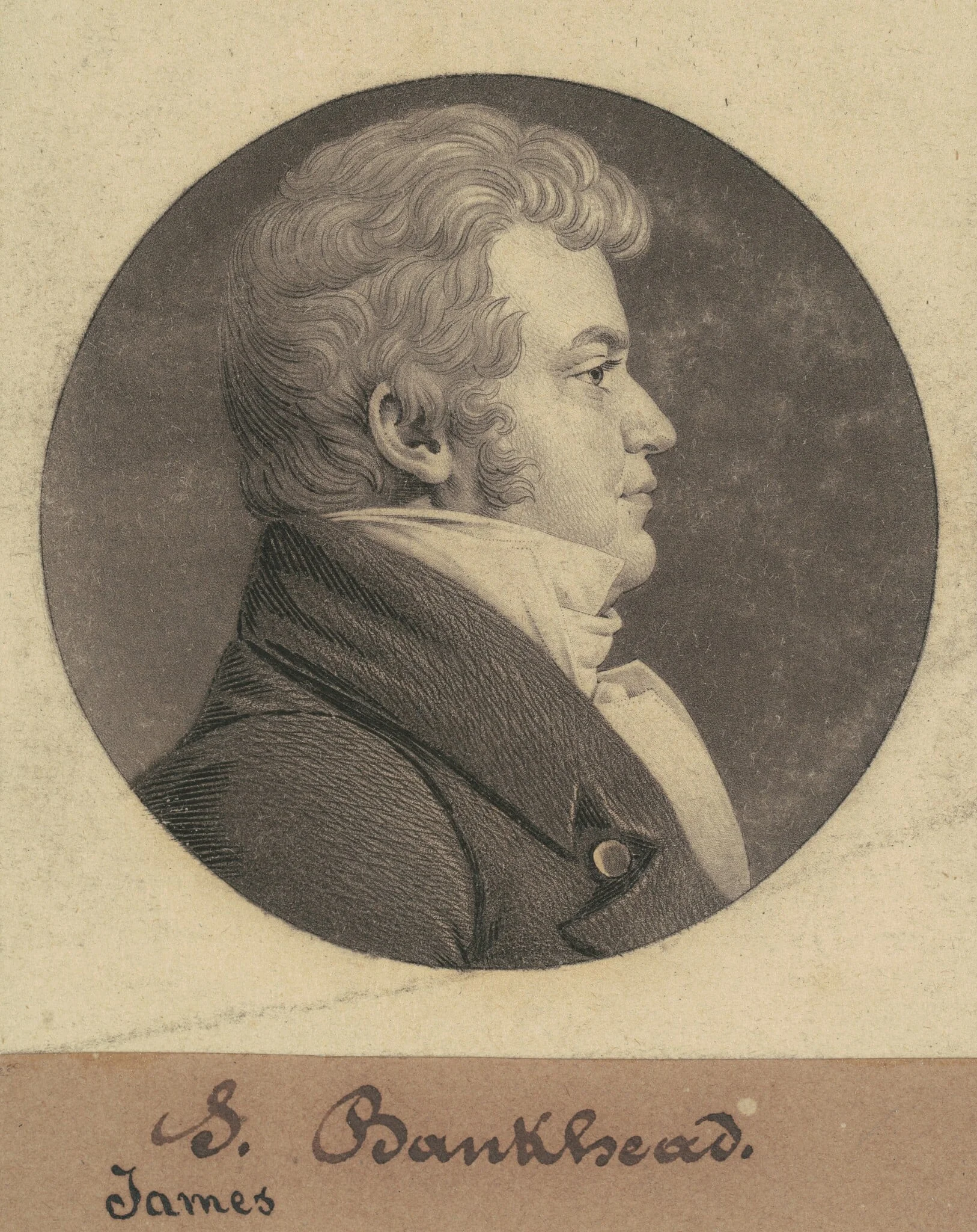 James Bankhead, by Charles Balthazar Julien Févret de Saint-Mémin, ink, 1808