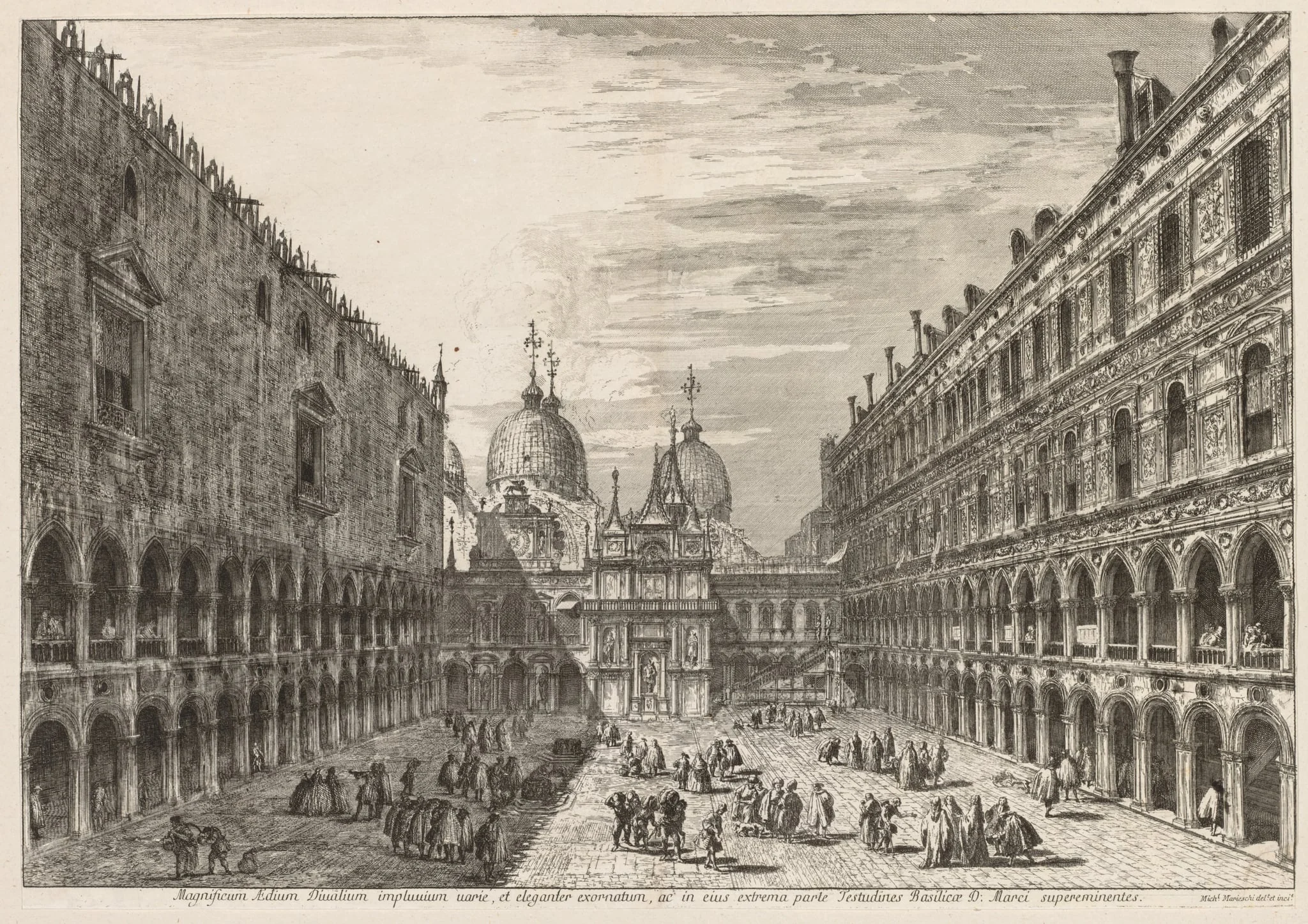 Views of Venice:  The Courtyard of the Ducal Palace, by Michele Marieschi, 1741