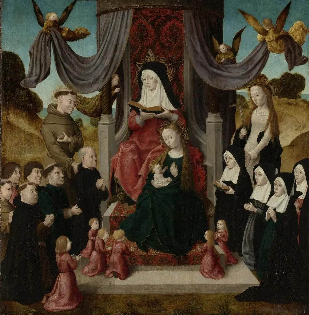 The Virgin and Child with St Anne, donors and Sts Francis and Lidwina