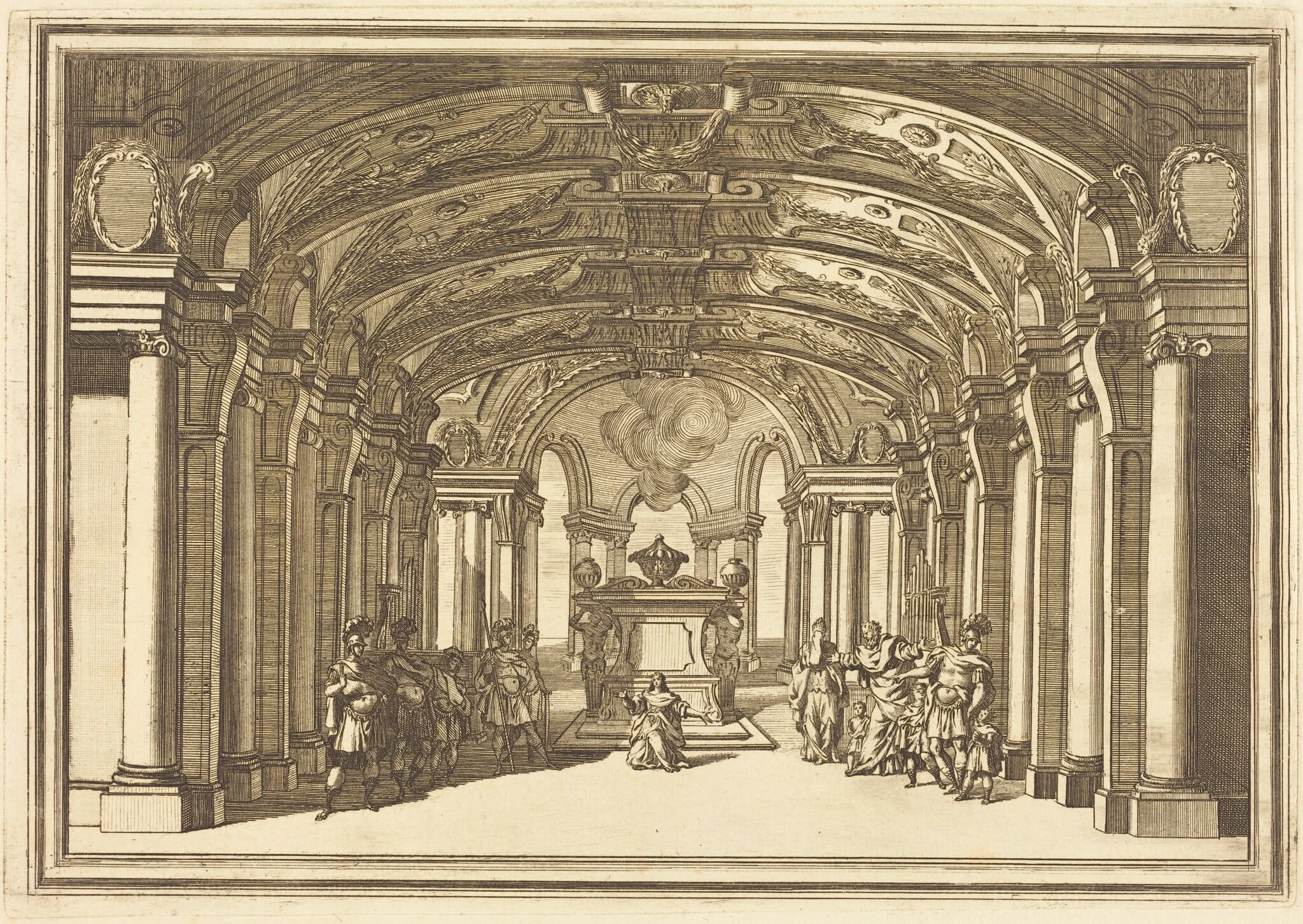 Il Greco in Troia: Plate 8, by Arnold von Westerhout, ink, 1688