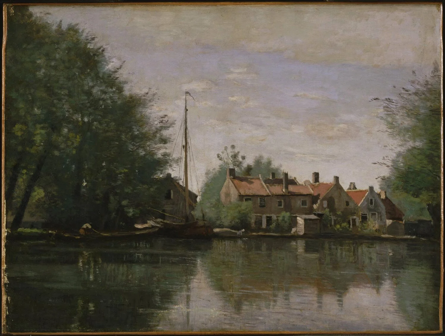 View in Holland, by Jean Baptiste Camille Corot, oil, 1854