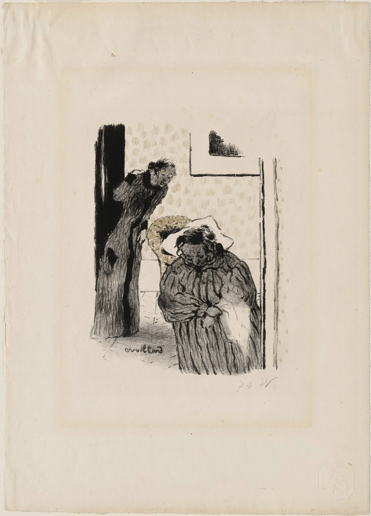Interior (Intérieur), by Édouard Vuillard, ink, 1893