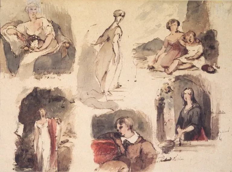 [Untitled] (Six Figure Studies) (recto) and [Untitled] (Seven Figure Studies) (verso)