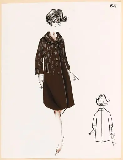 Manteau marron à motif blanc