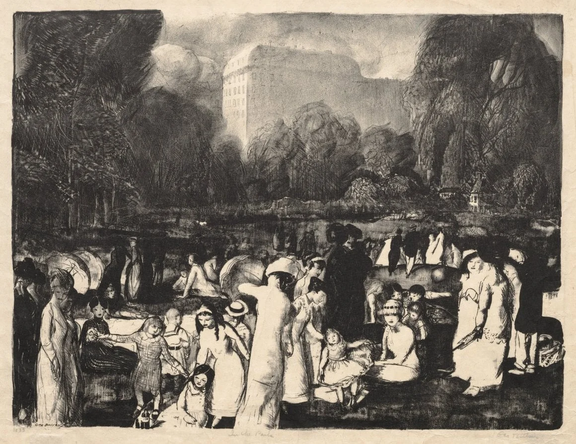 In the Park, Light, by George Bellows, 1916
