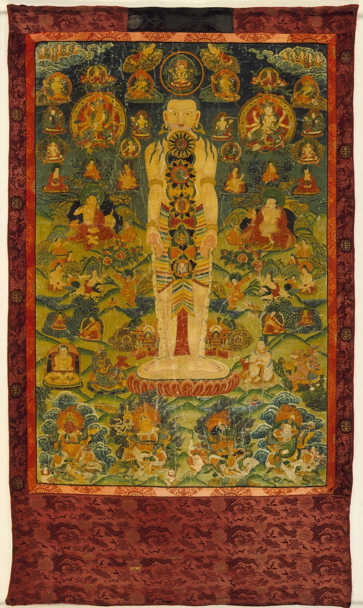 Cosmic Man with Diagrams of Newar Yogic Six Chakra Transformation, by Unknown, unspecified