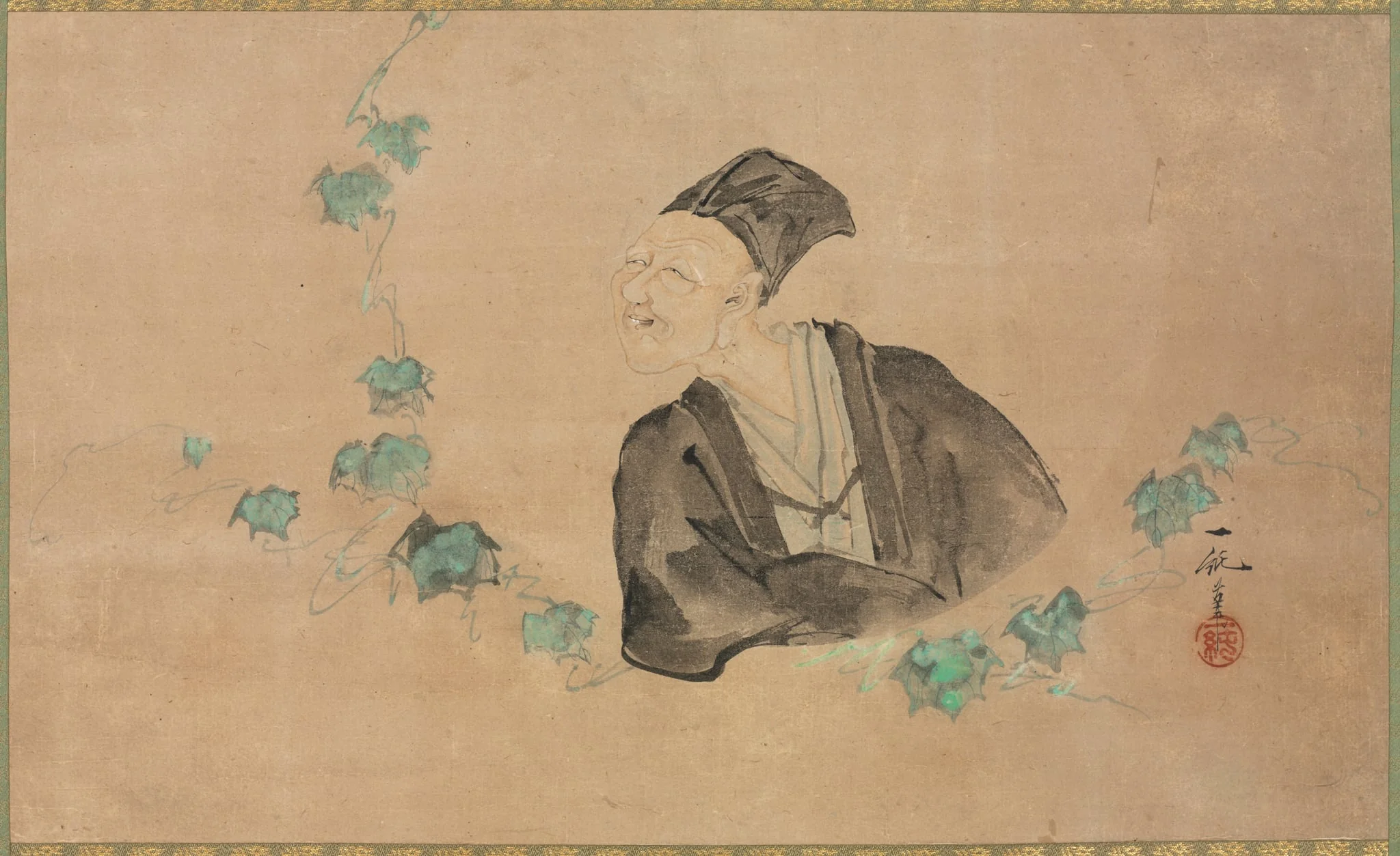 Portrait of Basho, by Ichijun, unspecified, 1704