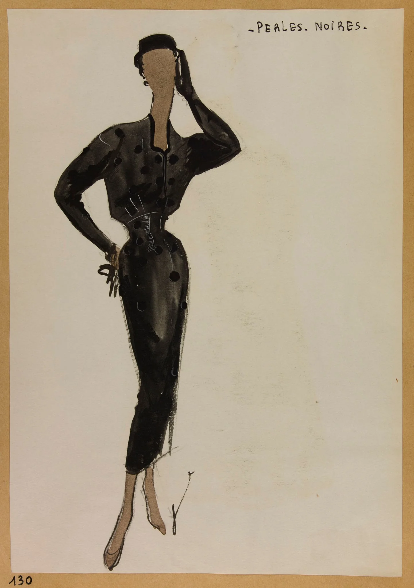Perles noires, by Carven, 1952