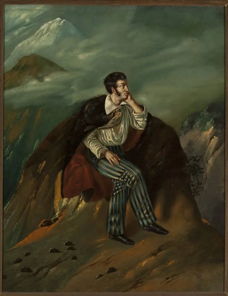 Portrait of Adam Mickiewicz on the rock of Judah