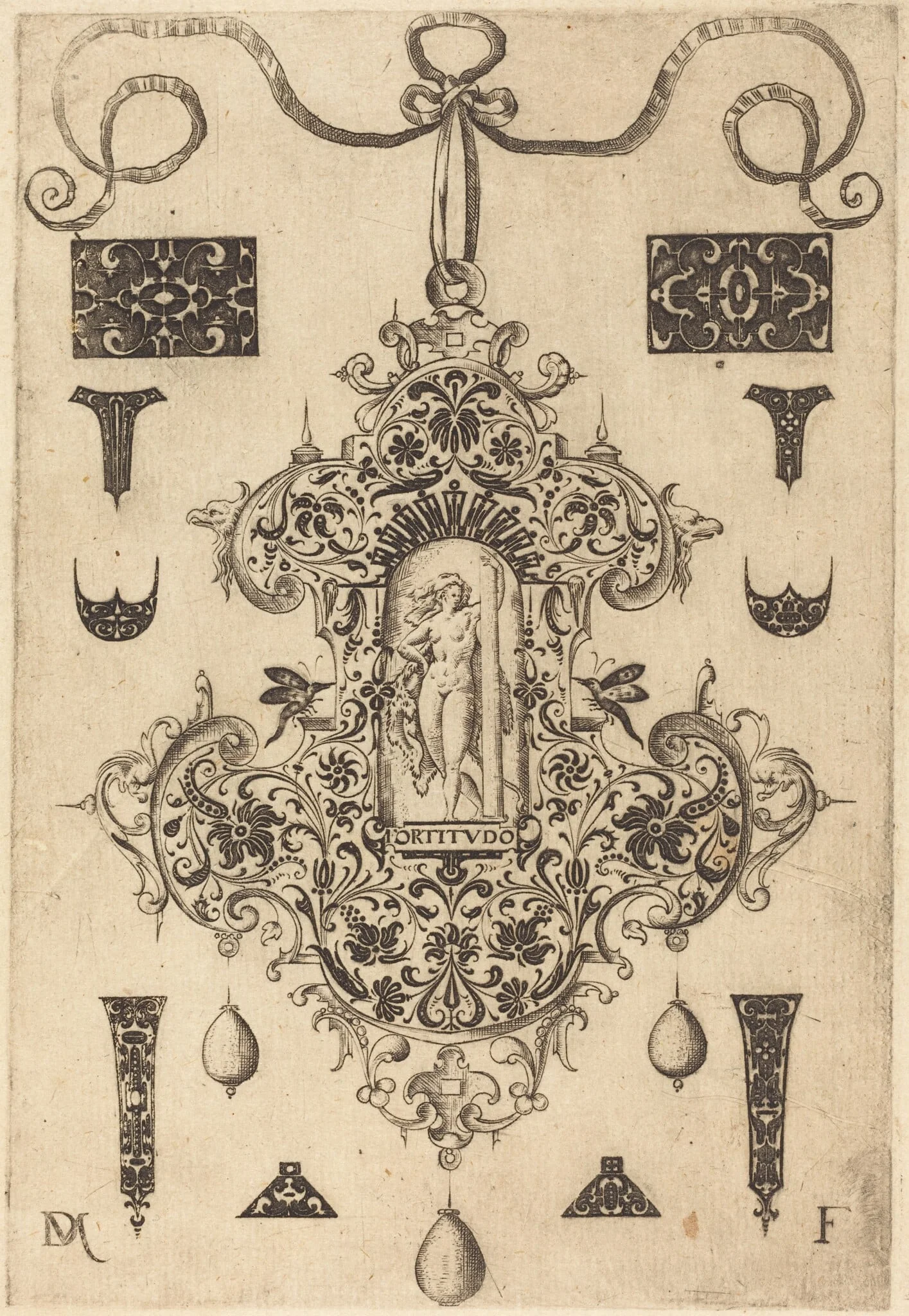 Large Pendant, Strength Standing at Centre