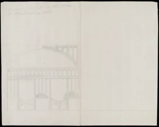 Elevation of screen in Hall.