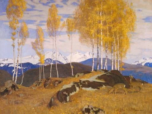 Autumn in the Mountains, by Adrian Scott Stokes, oil, 1903