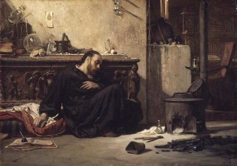 The Dead Alchemist, by Elihu Vedder, oil, 1868