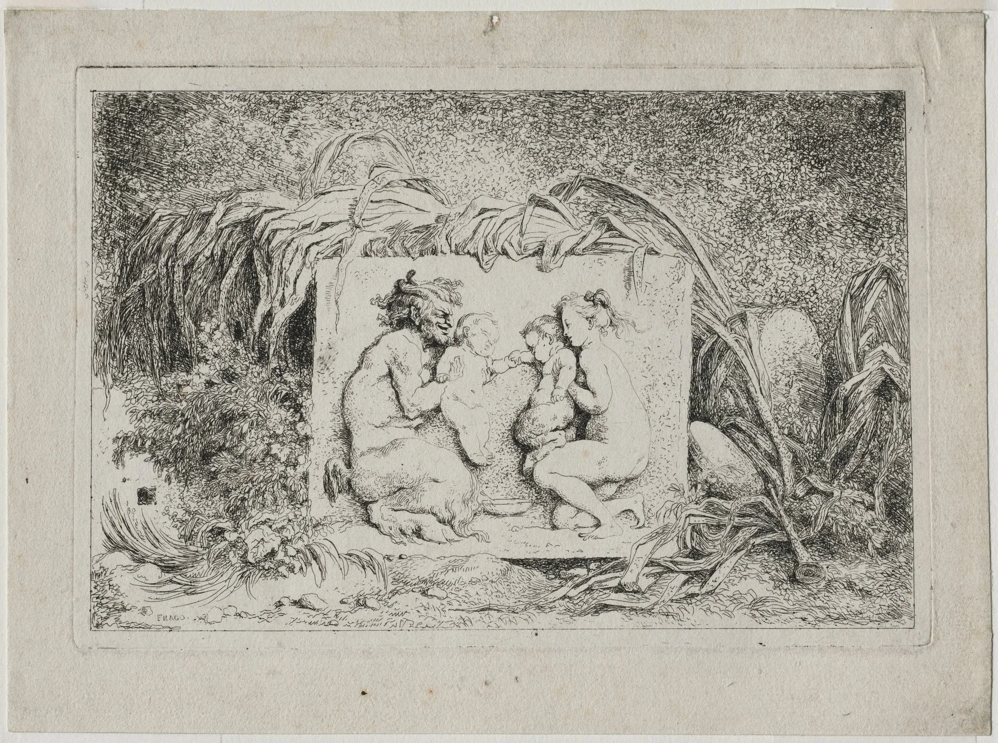 Bacchanales: The Satyr's Family, by Jean Honoré Fragonard, 1763