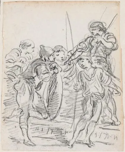 Group of Male Figures Conversing