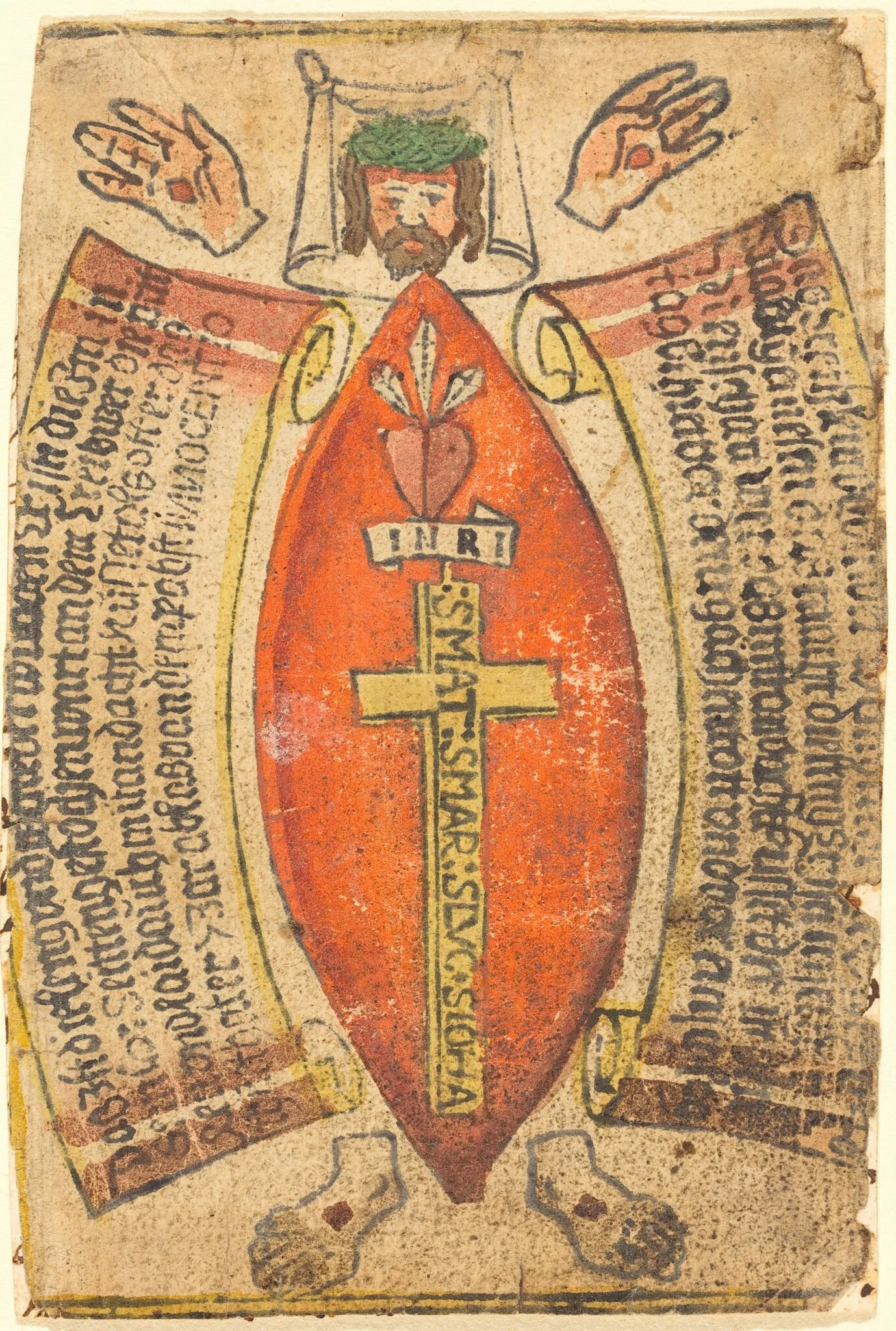 The Measure of the Side Wound and the Body of Christ, by German 15th Century, ink, 1488